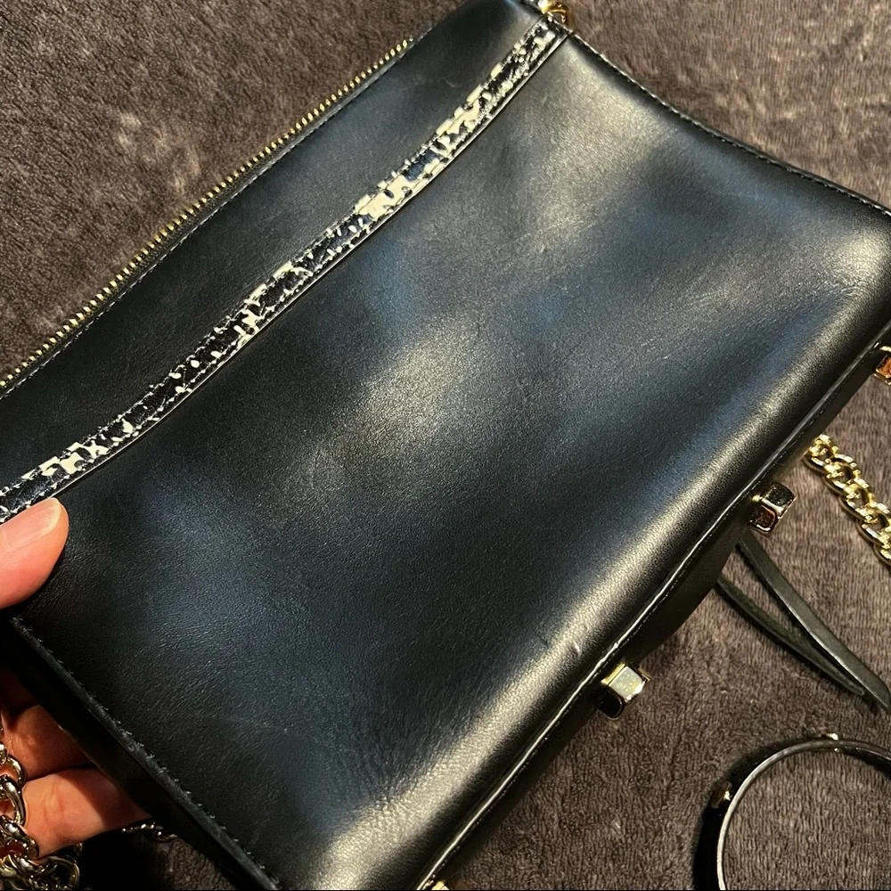 Rebecca Minkoff Convertible MAC “Morning After Clutch” Bag. Black Leather. - Picture 10 of 12